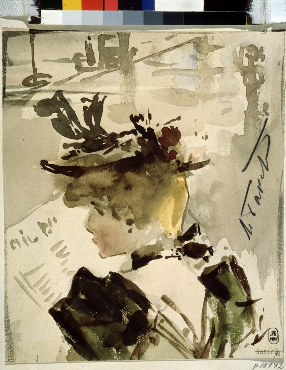 A woman reading van Leon Nikolajewitsch Bakst