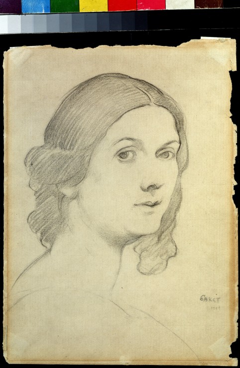 Portrait of the dancer Isadora Duncan (1877-1927) van Leon Nikolajewitsch Bakst
