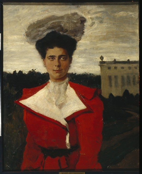 Portrait of Grand Duchess Elena Vladimirovna of Russia (1882-1957) van Leon Nikolajewitsch Bakst