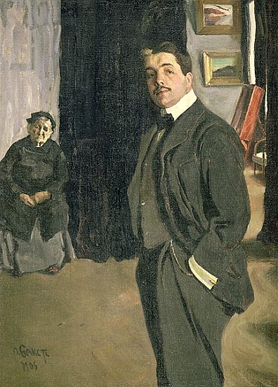 Portrait of Sergei Pavlovich Diaghilev (1872-1929) with his Nurse van Leon Nikolajewitsch Bakst