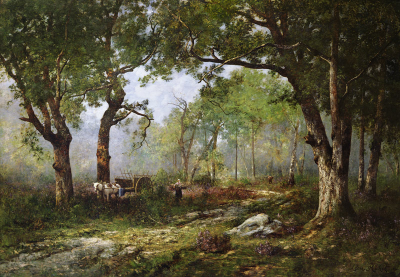 The Forest of Fontainebleau, 1890 (oil on panel) van Léon Richet