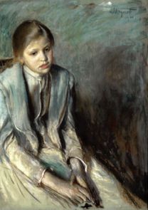 Bildnis eines verträumten Mädchens van Leon Wyczolkowski