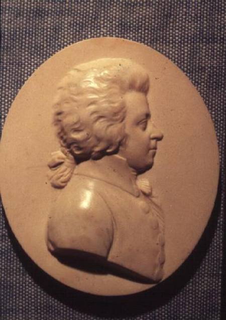 Portrait medallion of Wolfgang Amadeus Mozart (1756-91) van Leonard  Posch