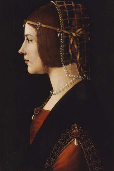 Damenbildnis Beatrice d'Este van Leonardo da Vinci