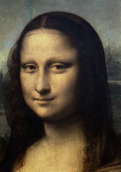 Detail of the Mona Lisa van Leonardo da Vinci