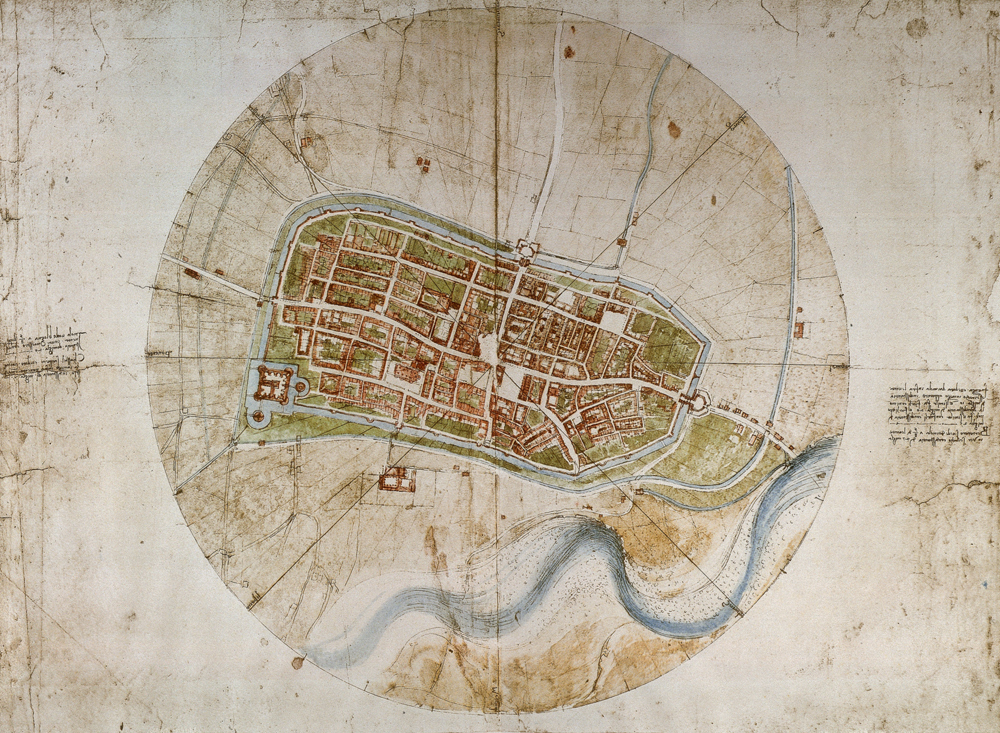 Stadtplan von Imola van Leonardo da Vinci