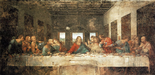 Het laatste avondmaal (voor restauratie)  van Leonardo da Vinci