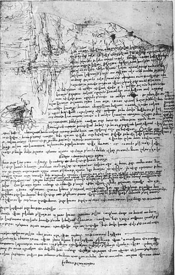 Fol.145v-b, page from Da Vinci''s notebook van Leonardo da Vinci