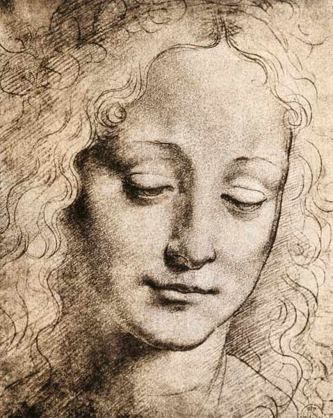 Head of a Young Girl van Leonardo da Vinci