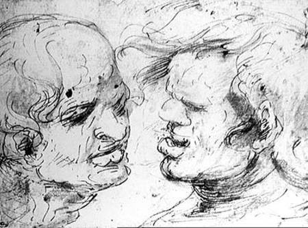 Two Heads van Leonardo da Vinci