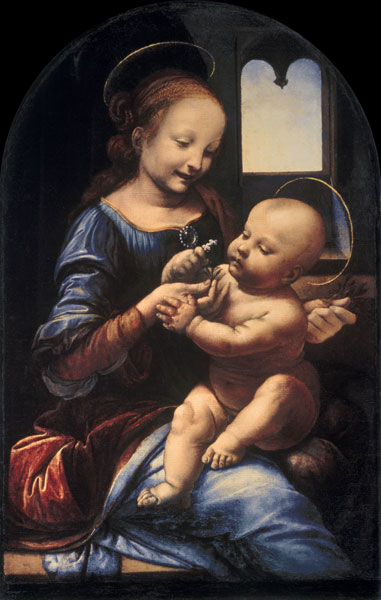 Madonna Benua (Madonna mit der Blume) van Leonardo da Vinci