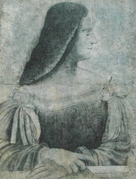Portrait of Isabella d'Este (1474-1539) van Leonardo da Vinci