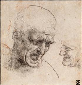 Study of Two Warriors' Heads for the Battle of Anghiari