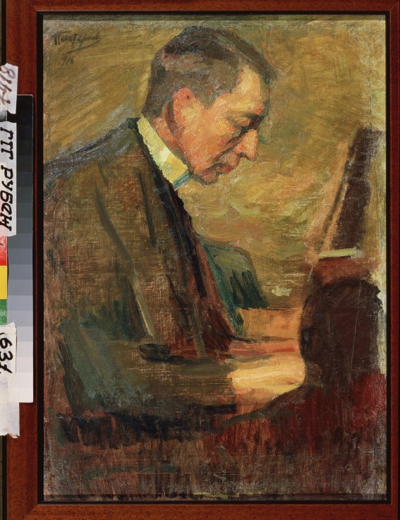 Portrait of the composer Sergei Rakhmaninov (1873-1943) van Leonid Ossipowitsch Pasternak