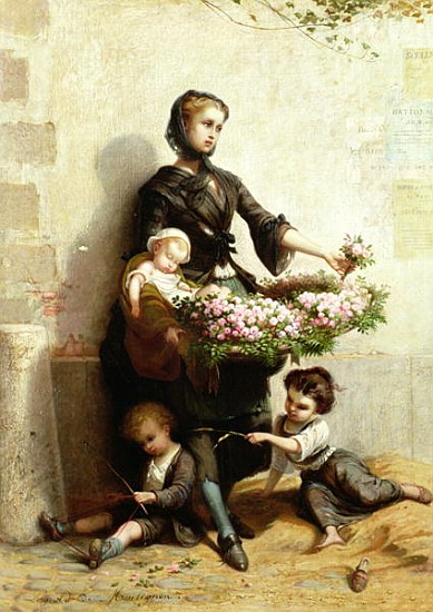 Victorian Flower Seller van Leopold de Moulignon