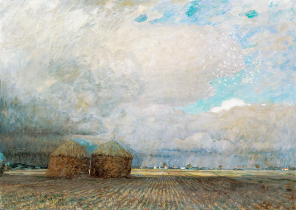 Landscape with Huts van Leopold Karl Walter von Kalckreuth