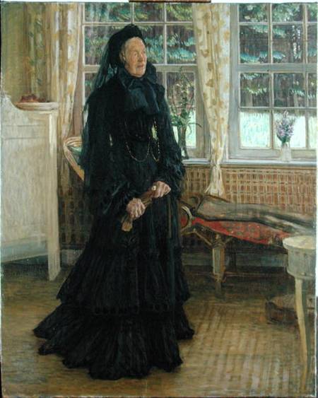 Marie Zacharias (1828-1907) Rainy Day van Leopold Karl Walter von Kalckreuth
