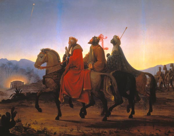 Die heiligen drei Könige bei ihrem Ritt nach Bethlehem. van Leopold Kupelwieser