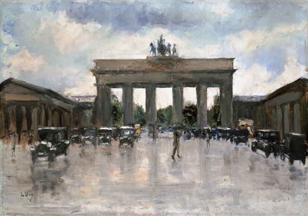 De Brandenburger Tor in Berlijn van Lesser Ury