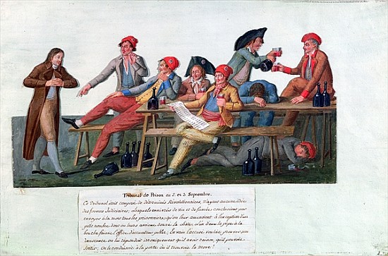Prison Tribunal of 2 & 3 September, 1792 (gouache on card) van Lesueur Brothers