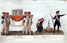 Carrying of the Model of the Bastille and Soldier giving a Lecture to the Children, c.1790