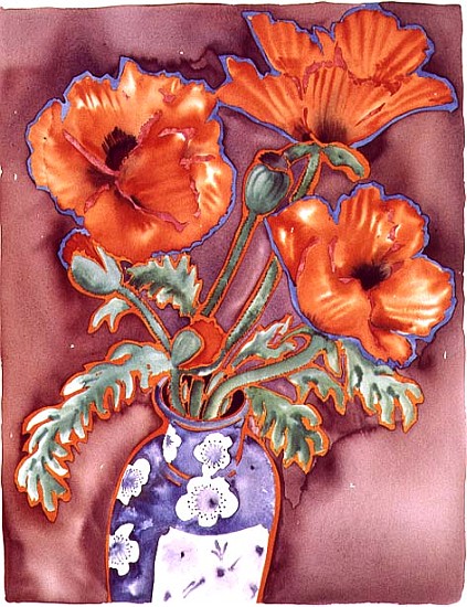 Chinese Poppies, 1989 (w/c on paper)  van Lillian  Delevoryas