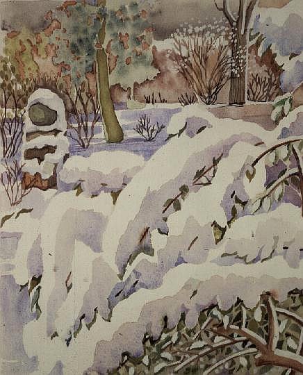 Front Garden under Heavy Snow van Lillian  Delevoryas