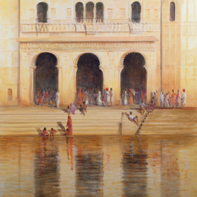 Udaipur Steps (oil on canvas)  van Lincoln  Seligman