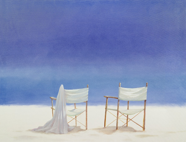 Chairs on the beach, 1995 (acrylic on canvas)  van Lincoln  Seligman