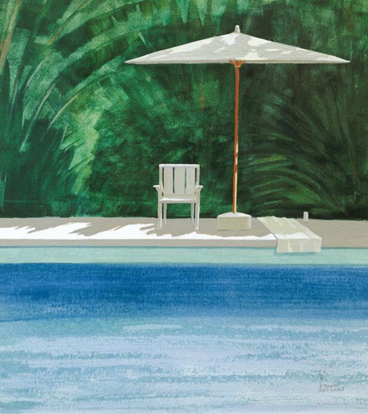 Poolside, 1994 (acrylic on paper)  van Lincoln  Seligman