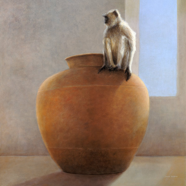 Temple Monkey (oil on canvas)  van Lincoln  Seligman