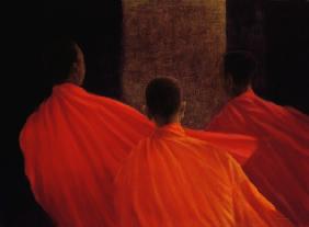 Four Monks (oil on canvas) 