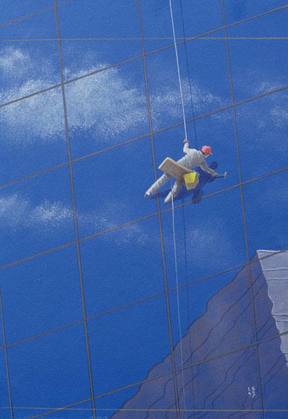 Window Cleaner, 1990 (acrylic on paper) 