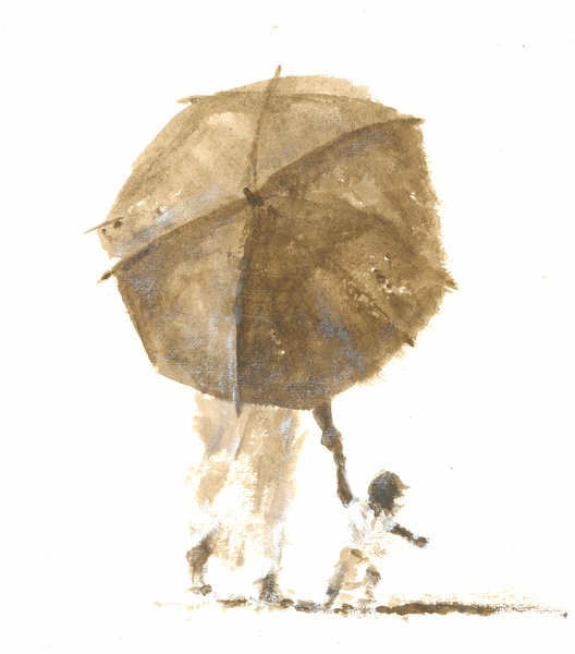Umbrella & Child 1 van Lincoln  Seligman