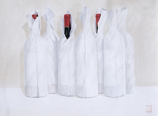 Wrapped bottles 3, 2003 (acrylic on paper)  van Lincoln  Seligman