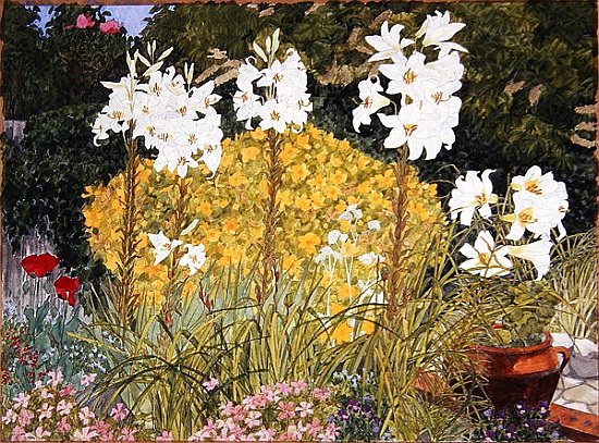 White lillies van Linda  Benton