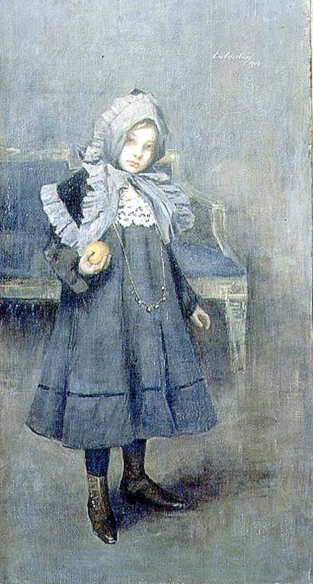 Girl in a Grey Bonnet van Lino Selvatico