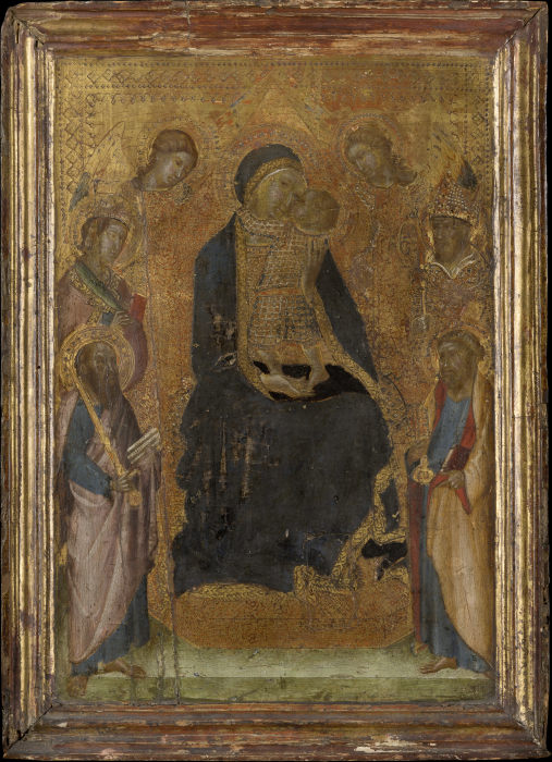 Madonna and Child Enthroned, with Saints and Angels van Lippo Vanni