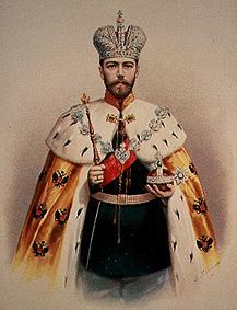Bildnis des Zaren Nikolai II. van Lithographie