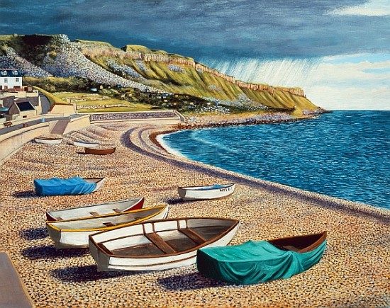 After a Storm on Chesil Beach, 2007 (oil on gessoed plywood)  van Liz  Wright