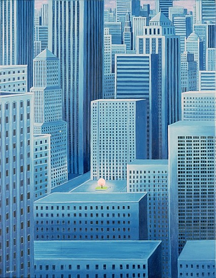 Alone in a City, 2007 (oil on canvas)  van Liz  Wright