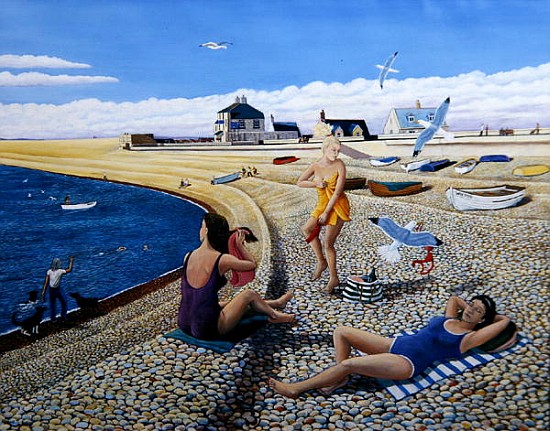 Cheeky Sea Gulls, 2005 (oil on canvas)  van Liz  Wright