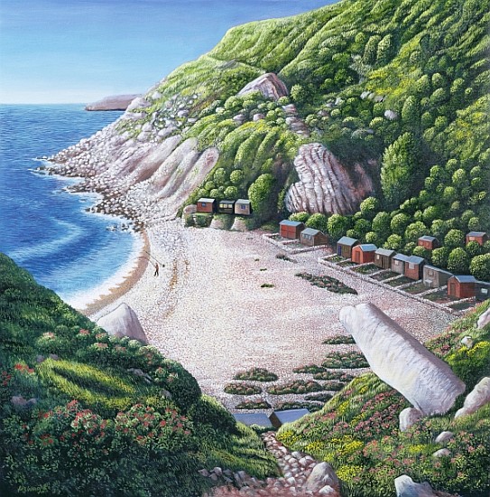 Church Ope Cove, 1999 (oil on canvas)  van Liz  Wright