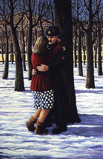 Lovers outside the Admiralty, St. Petersburg, 1990  van Liz  Wright