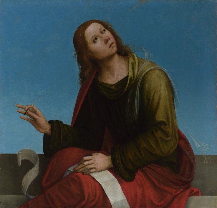 Saint John the Evangelist (High Altarpiece, Oratory of S. Pietro in Vincoli) van Lorenzo Costa