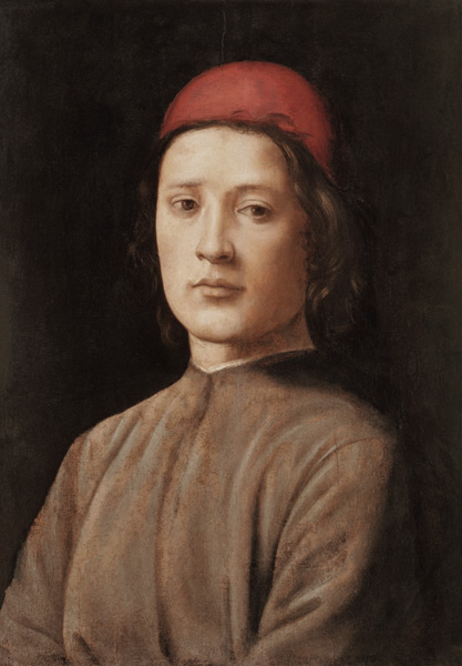 Portrait of a Young Man with a Red Cap van Lorenzo di Credi