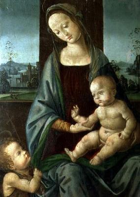 Madonna and Child with the Infant St. John the Baptist van Lorenzo di Credi