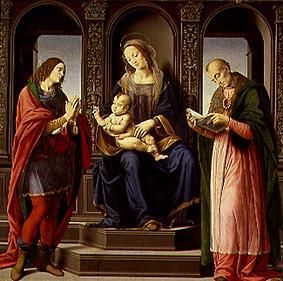 Die Madonna mit den hll.Julian und Nikolaus von Myra. van Lorenzo di Credi