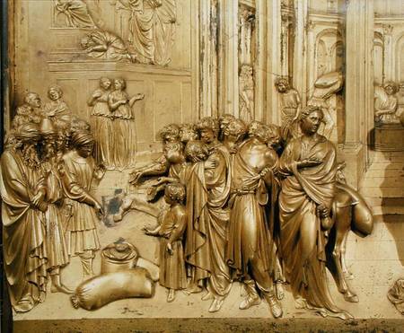 The Story of Joseph, detail of the Finding of the Silver Cup, from the original panel from the East van Lorenzo  Ghiberti