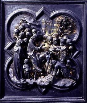 Entry of Jesus into Jerusalem, eleventh panel of the North Doors of the Baptistery of San Giovanni